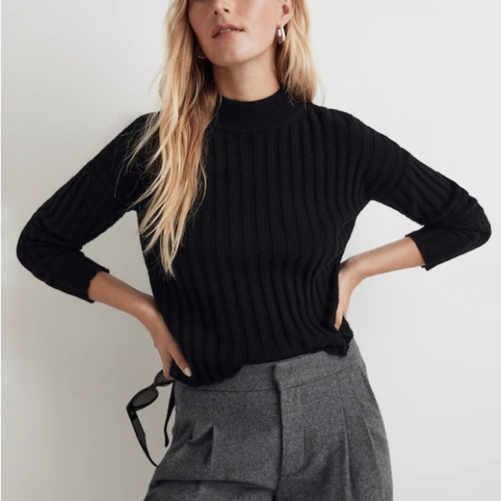 Madewell Mockneck Crop Sweater